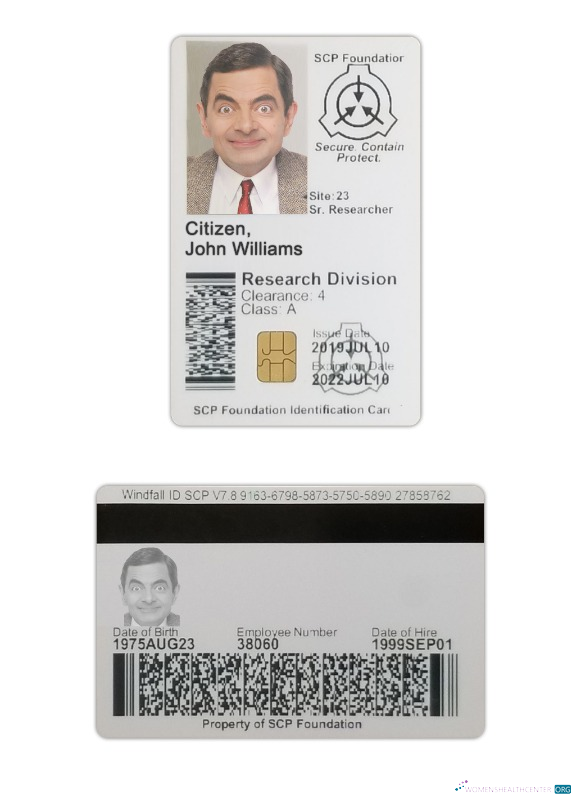 Download USA SCP ID card Photoshop template